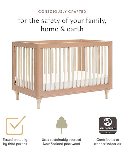 Babyletto Lolly 3-in-1 Convertible Crib with Toddler Bed Conversion Kit in Canyon/Washed Natural, Greenguard Gold Certified - LeafyLoom