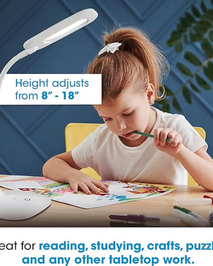 OttLite LED Soft Touch Desk Lamp - 3 Brightness Settings with Energy Efficient Natural Daylight LEDs - Adjustable Flexible Neck & Touch Controls for Tabletops, Home Office, Computer Desk, & Dorms - LeafyLoom