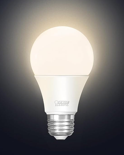 Feit Electric OM60/927CA/AG 60W Equivalent WiFi Dimmable, No Hub Required, Alexa Google Assistant A19 Smart LED Light Bulb, 4.4" H x 2.3" D, 2700K Soft White FeitElectricCompany