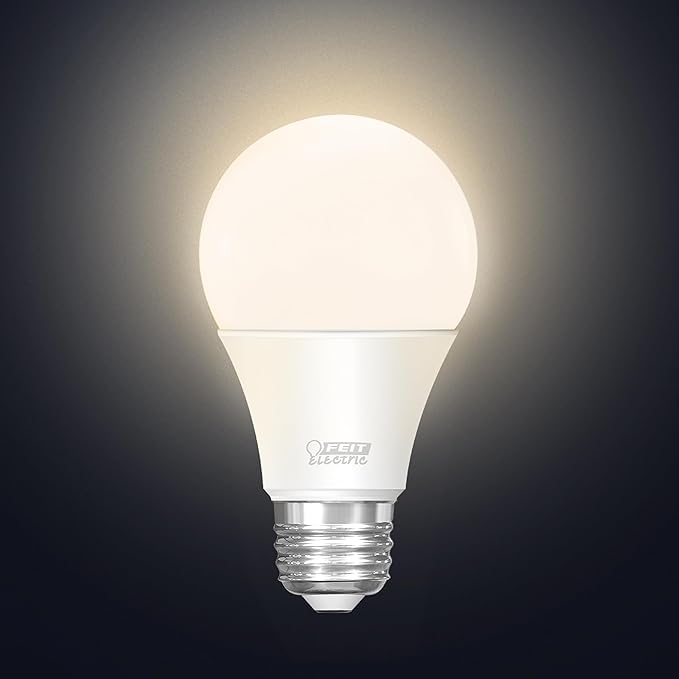 Feit Electric OM60/927CA/AG 60W Equivalent WiFi Dimmable, No Hub Required, Alexa Google Assistant A19 Smart LED Light Bulb, 4.4" H x 2.3" D, 2700K Soft White FeitElectricCompany