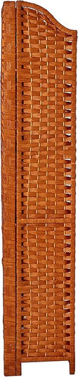 Oriental Furniture 53" Natural Fiber Shelving Unit - Honey - LeafyLoom