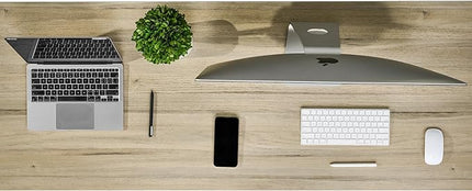 Kaboon Universal Tabletop 55"x23.62" Solid One-Piece Melamine Table Top, Double Desk L-Desk DIY, Home and Office Countertop, Oak - LeafyLoom