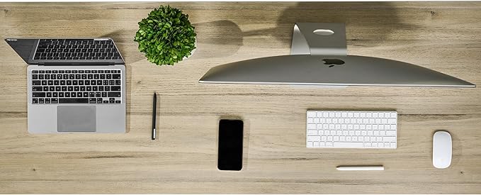 Kaboon Universal Tabletop 55"x23.62" Solid One-Piece Melamine Table Top, Double Desk L-Desk DIY, Home and Office Countertop, Oak - LeafyLoom