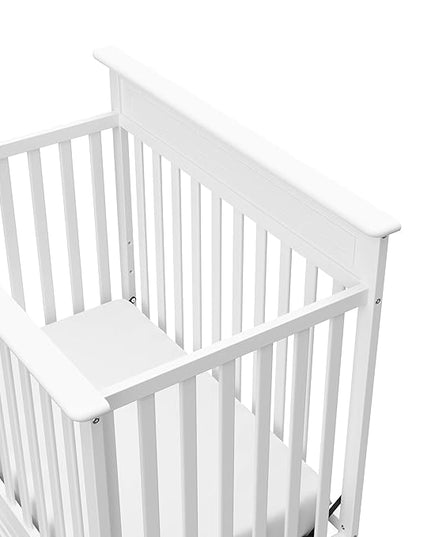 Storkcraft Petal 4-in-1 Convertible Mini Crib (White) – GREENGUARD Gold Certified, Converts to Daybed and Twin-Size Bed, Includes Bonus 2.75-inch Mini Crib Mattress, Mini Crib with Mattress Included - LeafyLoom
