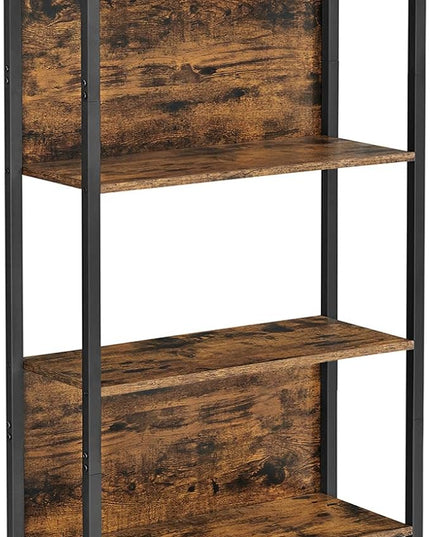 VASAGLE 6-Tier Bookshelf, Book Shelf, Industrial Bookcase, with Steel Frame, for Living Room, Home Office, Bedroom, 9.4 x 23.6 x 73.2 Inches, Rustic Brown and Black ULLS113B01 - LeafyLoom