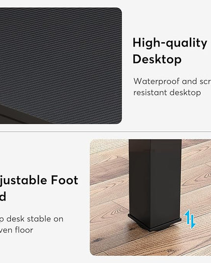 78.7 Inches Extra Long Two Person Office Desk,Double Workstation for Home Office,Black - LeafyLoom