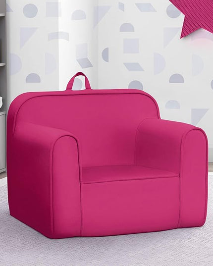 Delta Children Cozee Chair -Foam Kids Chair for Ages 18 Months and Up, Hot Pink - LeafyLoom
