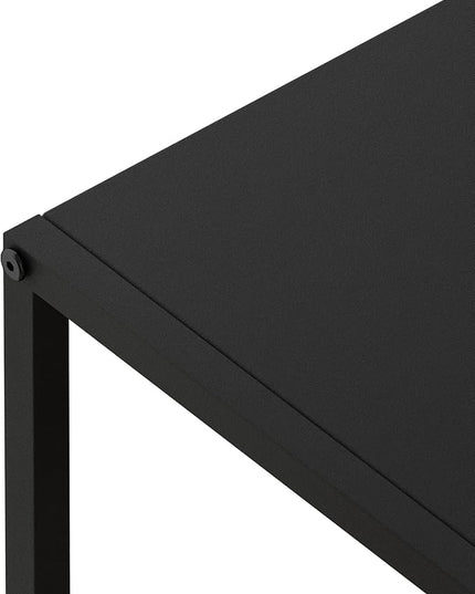 Black Metal Nightstand - 2 Shelf Multipurpose End Table Sturdy Sturdy Bedside Table Easy to Clean Suitable for Function As a Night Stand,End Table,Side Table (Black) - LeafyLoom