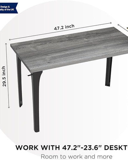 Home Office Computer Desk 47.2x23.6 inch gaming Desk, Modern and Minimalist home office desk, Home Office Desks, Study Desk, Craft table Black Metal Designed Frame, Gray Oak Board color. - LeafyLoom