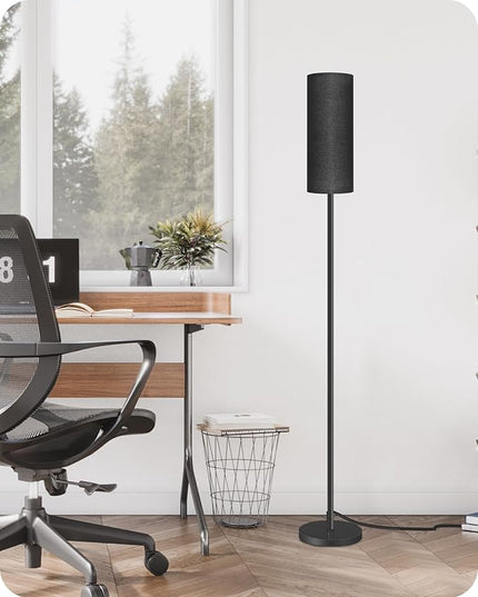 Dimmable Floor Lamp for Living Room, Corner Floor Lamp with Remote, 66'' Standing Tall Lamp, Linen Lampshade, 10W 800LM LED Bulb for Bedroom Study, FCC Listed Black B06LD05 - LeafyLoom