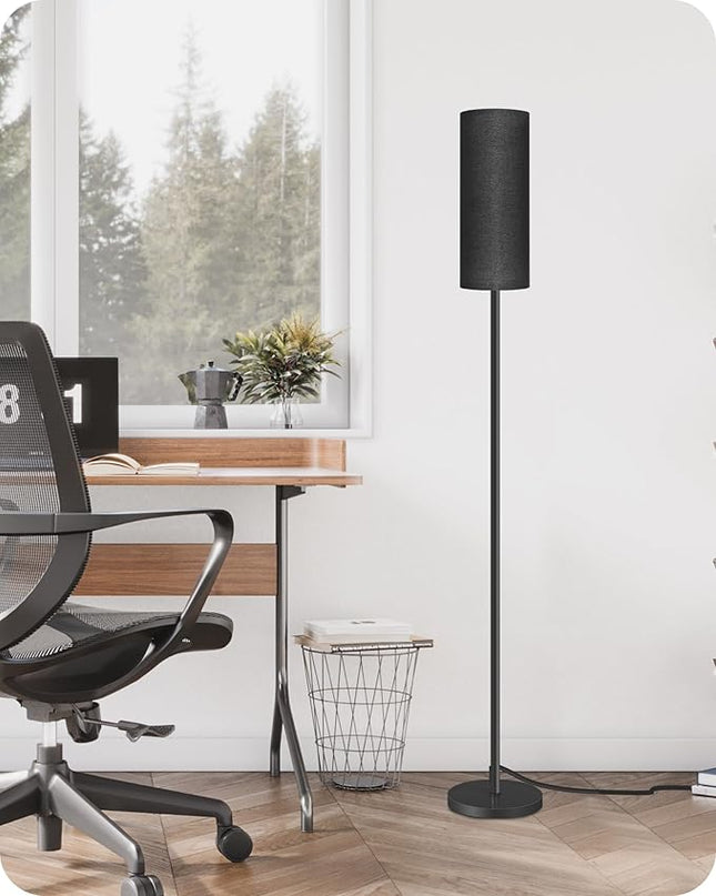 Dimmable Floor Lamp for Living Room, Corner Floor Lamp with Remote, 66'' Standing Tall Lamp, Linen Lampshade, 10W 800LM LED Bulb for Bedroom Study, FCC Listed Black B06LD05 - LeafyLoom