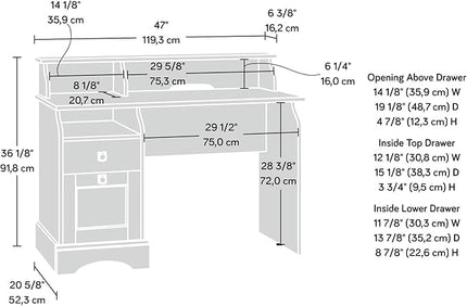 Sauder Graham Hill Desk, Salt Oak finish - LeafyLoom