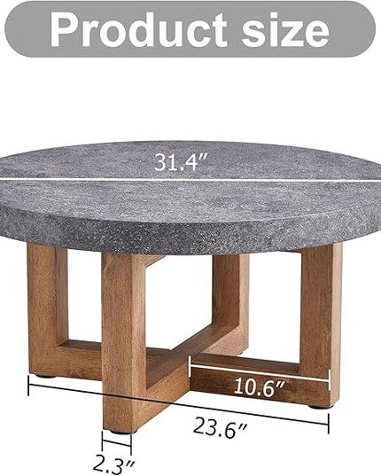 NicBex Dining Table Modern Round Retro Circular Coffee Table with A Diameter of 31.4 Inches, Made of MDF Material Suitable for Living Rooms Meeting Room Banquet Hall, Grey - LeafyLoom