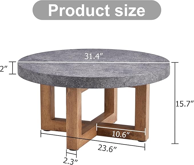 NicBex Dining Table Modern Round Retro Circular Coffee Table with A Diameter of 31.4 Inches, Made of MDF Material Suitable for Living Rooms Meeting Room Banquet Hall, Grey - LeafyLoom