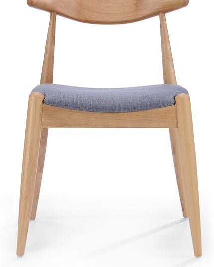 Christopher Knight Home Francie Fabric with Oak Finish Dining Chairs, 2-Pcs Set, Grey / Oak - LeafyLoom
