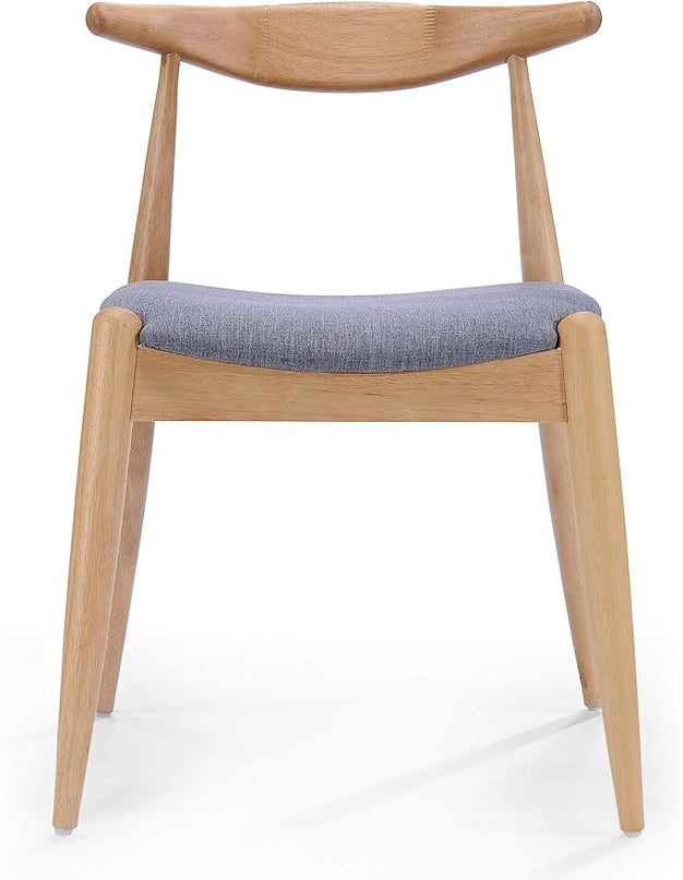 Christopher Knight Home Francie Fabric with Oak Finish Dining Chairs, 2-Pcs Set, Grey / Oak - LeafyLoom