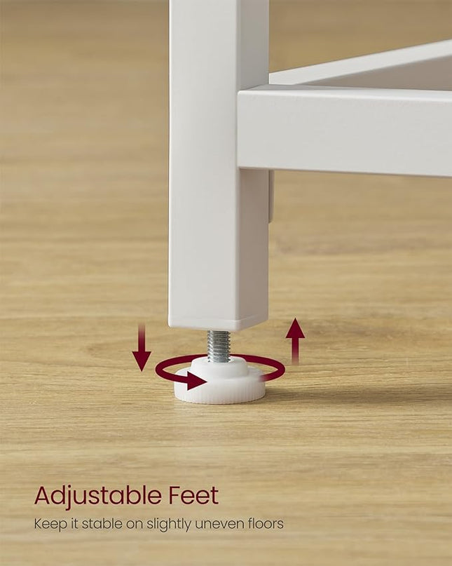 VASAGLE Computer Desk, Gaming Desk, Home Office Desk, for Small Spaces, 19.7 x 39.4 x 29.5 Inches, Modern Style, Metal Frame, Maple White ULWD041W44 - LeafyLoom