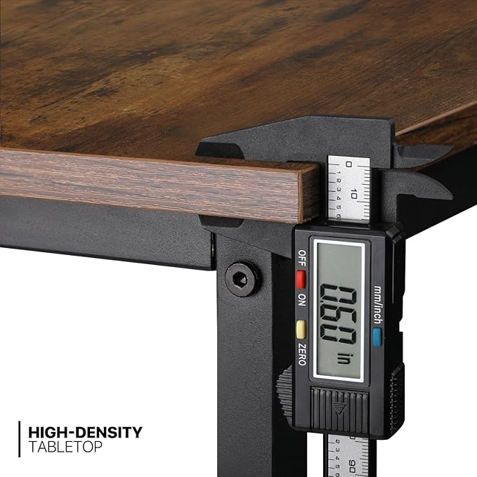 MoNiBloom Home Office Gaming Desk, 47 Inches Computer Study Table with A Storage Bag, Rustic Brown - LeafyLoom