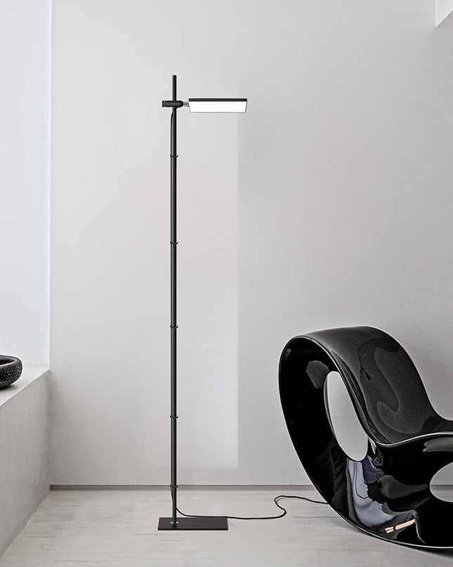 Modern Floor Lamp, 360 Degree Rotation Sky LED floor lamp Office Lighting, Bright LED Standing Pole Light, Tall lamps for Living Room,Bedroom,Reading,Study Room (Black) - LeafyLoom