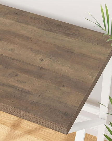 HSH Farmhouse Desk, Modern Home Office Desk, Student Desk for Bedroom Computer Table, Rustic Wood and Metal PC Laptop Computer Desk, Simple Writing Study Gaming Desk Executive Workstation, 55 Inch - LeafyLoom