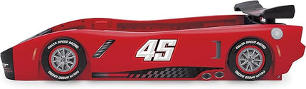 Delta Children Sport Race Car Twin Bed, Red - LeafyLoom