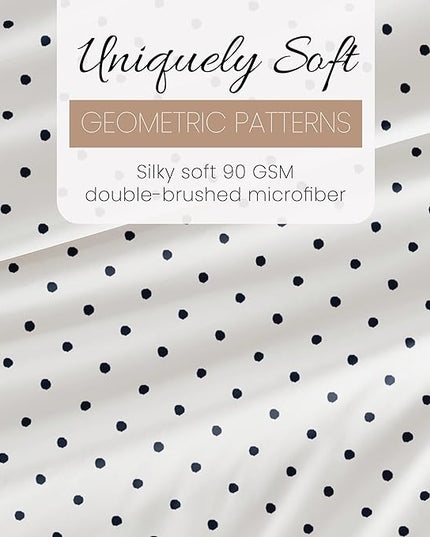 Linen Market 3 Piece Twin Bedding Sheet Set (Navy Blue Dots) - Sleep Better Than Ever with These Ultra-Soft & Cooling Bed Sheets for Your Twin Size Bed - Deep Pocket Fits 16" Mattress - LeafyLoom
