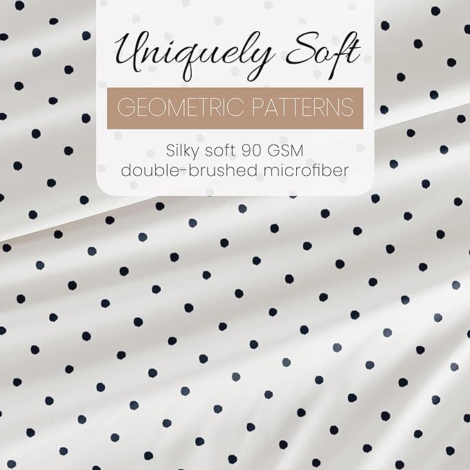 Linen Market 3 Piece Twin Bedding Sheet Set (Navy Blue Dots) - Sleep Better Than Ever with These Ultra-Soft & Cooling Bed Sheets for Your Twin Size Bed - Deep Pocket Fits 16" Mattress - LeafyLoom