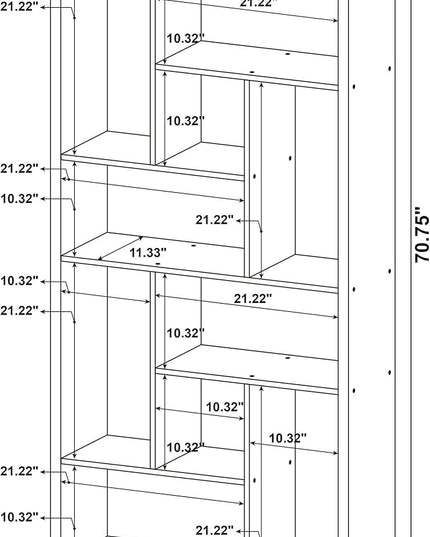 Coaster Home Furnishings Delwin 10-Shelf Bookcase Antique Nutmeg - LeafyLoom