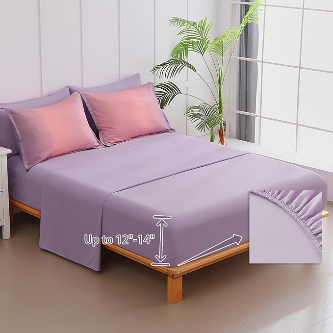 Dinjoy Girls Comforter Set Twin Size Colorful Rainbow Ombre Pink Purple Light Blue Bedding Set Gradient 6 Pieces Bed in A Bag for Kids Teen Women(1 Comforter, 1 Flat Sheet, 1 Fitted Sheet) - LeafyLoom