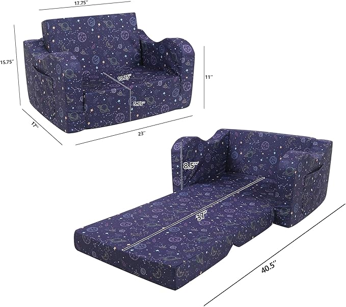 Ulax furniture Toddler Chair, Kids Armchair, Kids Ultra-Soft Snuggle Foam Filled Chair for Boys and Girls - LeafyLoom
