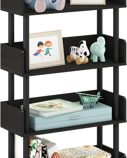 Furinno Turn-N-Tube 4-Tier Toolless Freestanding Multipurposes Display Rack, Espresso - LeafyLoom