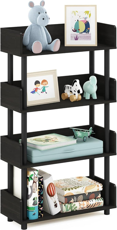 Furinno Turn-N-Tube 4-Tier Toolless Freestanding Multipurposes Display Rack, Espresso - LeafyLoom