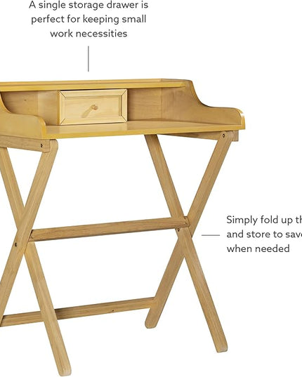 Linon Mable Folding Desk, Natural - LeafyLoom