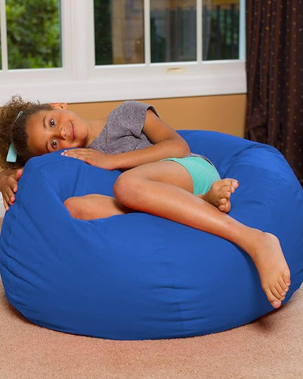 Posh Beanbags Bean Bag Chair, Large-38in, Solid Royal Blue - LeafyLoom