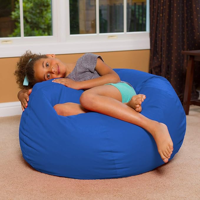 Posh Beanbags Bean Bag Chair, Large-38in, Solid Royal Blue - LeafyLoom
