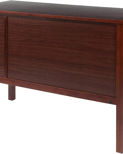 Winsome Wood Emmett Writing Desk, Walnut - LeafyLoom