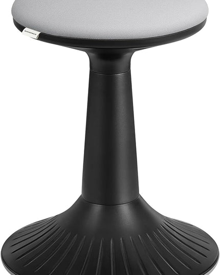 SONGMICS Kids Wobble Chair, Wiggle Stool for Kids Ages 8-12, Comfortable 60D Foam Seat, Breathable Fabric, Anti-Slip Base, 18.1-Inch High, Tool-Free Assembly, Ink Black and Dove Gray UOSC010B01 - LeafyLoom