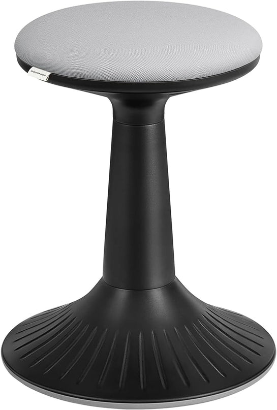 SONGMICS Kids Wobble Chair, Wiggle Stool for Kids Ages 8-12, Comfortable 60D Foam Seat, Breathable Fabric, Anti-Slip Base, 18.1-Inch High, Tool-Free Assembly, Ink Black and Dove Gray UOSC010B01 - LeafyLoom