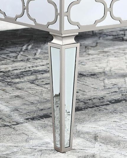 NicBex Coffee Table Modern Tempered Glass Coffee Table with Storage Rectangle Center Tables with Strong Legs Dining Table for Living Room, Dining Room, Office, and Bedroom,39.37" W, Silver - LeafyLoom