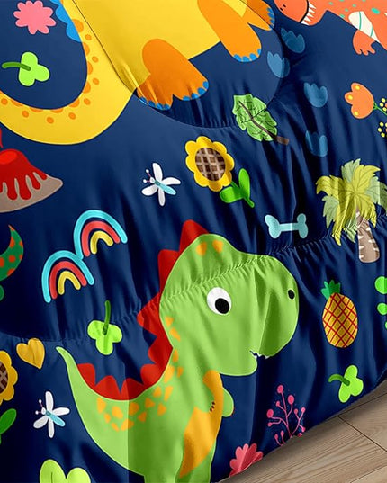 Dinosaur Comforter Set Queen, Dinosaur Bedding Set Queen for Boys Teens Room Dinosaur Blue Queen Size Comforter Sets Boys Queen Comforter Set Bedroom Decor, Queen (1 Comforter 2 Pillowcases) - LeafyLoom