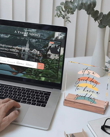 Motivational Office Desk Decor For Women Coworker It‘s A Good Day To Have A Good Day - Inspirational Signs Gifts Aesthetic Office Table Desktop Decorations For Work Desk - LeafyLoom