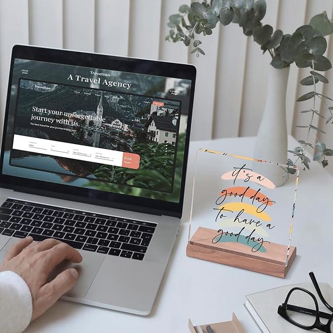 Motivational Office Desk Decor For Women Coworker It‘s A Good Day To Have A Good Day - Inspirational Signs Gifts Aesthetic Office Table Desktop Decorations For Work Desk - LeafyLoom