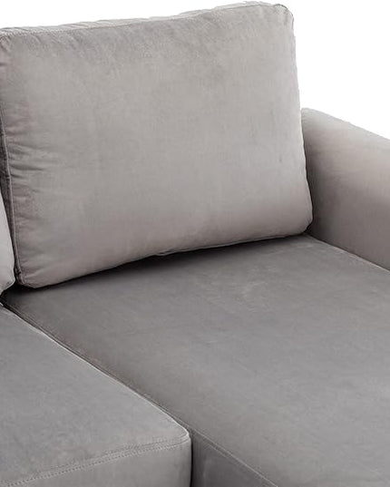 72.44" L-Shaped Reversible Sectional Sofa w/Pull Out Bed & Storage Chaise Lounge,Interior Furniture Comfy Sleeper Corner Couch with 3 Throw Pillows and Pockets,for Dorm,Apartment,Gray - LeafyLoom