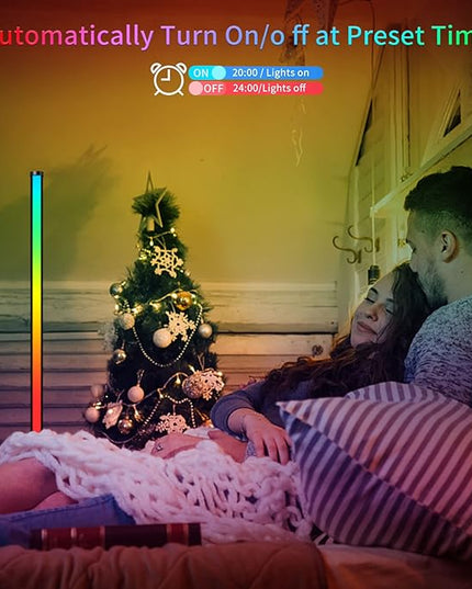 Smart RGB Floor Lamp Living Room, 10W Floor Lamp With APP and Remote Control, Dimmable Music Sync Timer LED Corner Lamp, Modern RGB Color Changing Floor Lamp for Living Room, Bedroom [Energy Class F] - LeafyLoom
