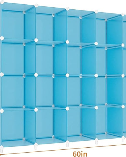 HOMIDEC 20-Cube Storage Organizer, Closet Organizer Storage Shelf Bookcase Bookshelf with Metal Hammer, Storage Cubes Organizer Cabinet for Kids, Closet, Bedroom, Bathroom - LeafyLoom