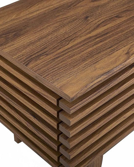 Modway Render 46" Mid-Century Modern Low Profile TV Stand in Walnut, 46 Inch - LeafyLoom