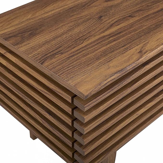 Modway Render 46" Mid-Century Modern Low Profile TV Stand in Walnut, 46 Inch - LeafyLoom