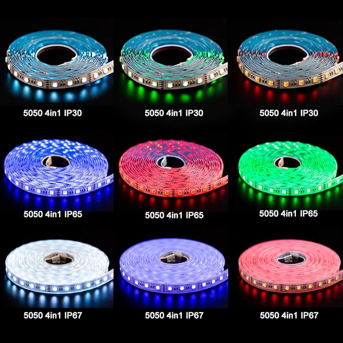 BTF-LIGHTING 5050 RGBW RGB+Warm White(2700K-3000K) 4 Colors in 1 LED Tape Light DC12V 5m 16.4ft 60LED/m Multi-Colored IP67 White 14mm PCB for Bedroom Kitchen Home Decoration(No Adapter or Controller) BTF-LIGHTING