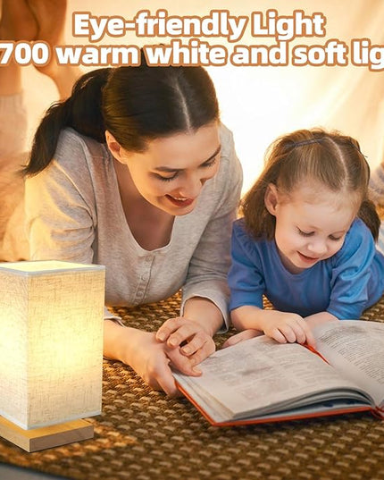 Table Lamp for Bedroom - Small Beside Touch Lamps for Night Stands Home Office - Minimalist Design Warm Light Mini Boho Lamp - Fits in Kids,Living,Nursey Room,College Dorm - Awesome Gift Choice - LeafyLoom