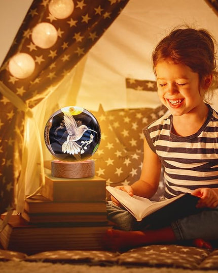 Bird Gifts for Kids, Large 3D Bird Lamp, Crystal Bird Night Light 16 Color Changing with Remote Control for Bedroom Decor, Bird Figurines - LeafyLoom